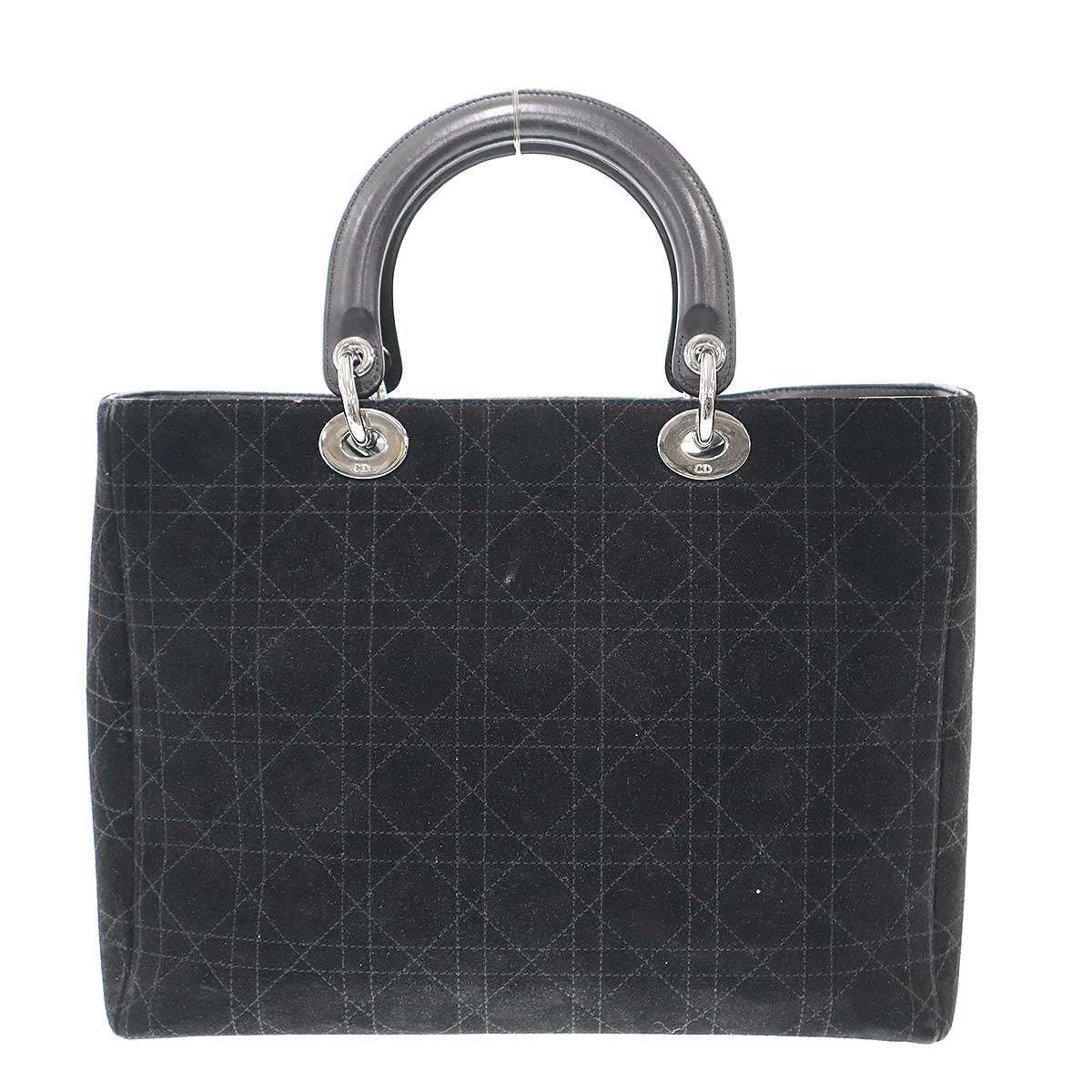 Dior Lady Cannage Suede Handbag Black — view 2