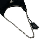 Prada Triangle Logo Tessuto Pocono Nylon Saffiano Leather Chain 2-Way Shoulder — view 4