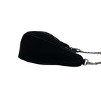 Prada Triangle Logo Tessuto Pocono Nylon Saffiano Leather Chain 2-Way Shoulder — view 6