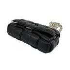Bottega Veneta Padded Cassette Chain Leather Shoulder Bag Pochette Black — view 8