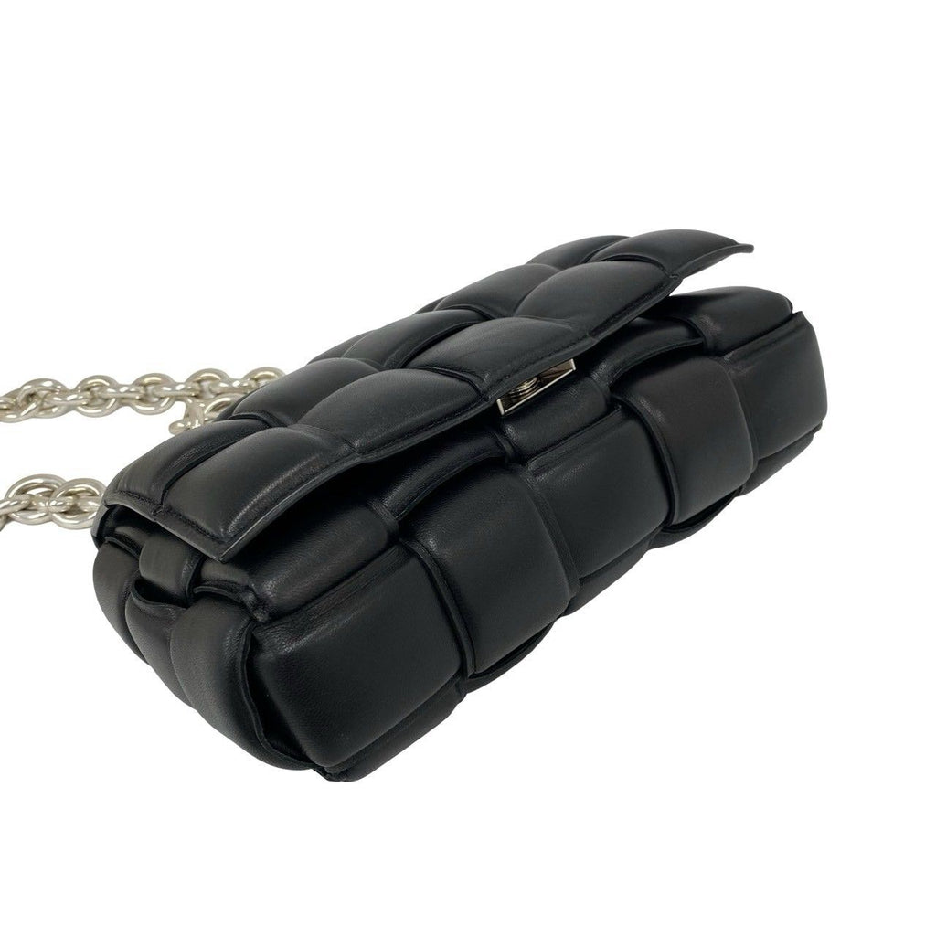 Bottega Veneta Padded Cassette Chain Leather Shoulder Bag Pochette Black — view 7