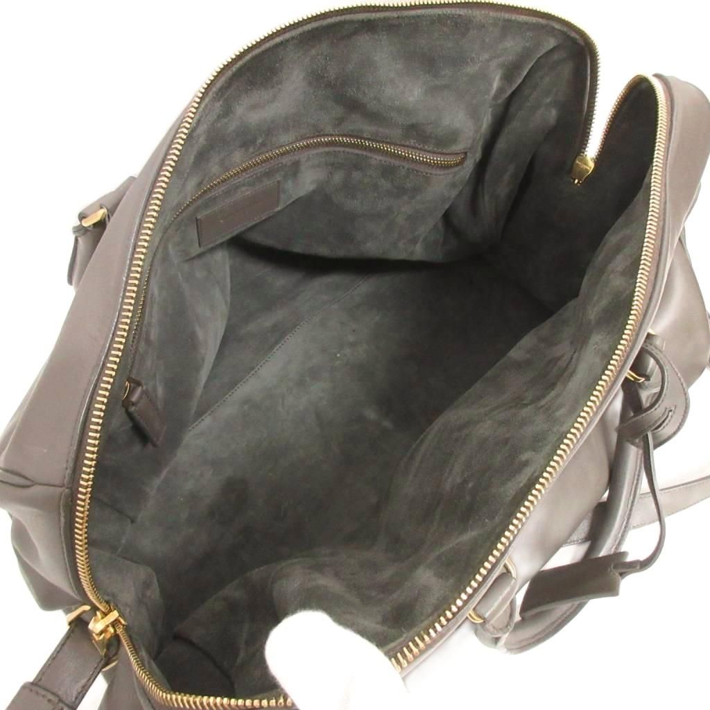 Saint Laurent Paris Classic Duffle 12 Boston Bag Shoulder 2-Way Leather Gray — view 5