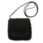 Prada Shoulder Bag Fur Crossbody Satin Black