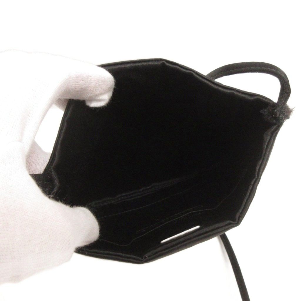 Prada Shoulder Bag Fur Crossbody Satin Black — view 5
