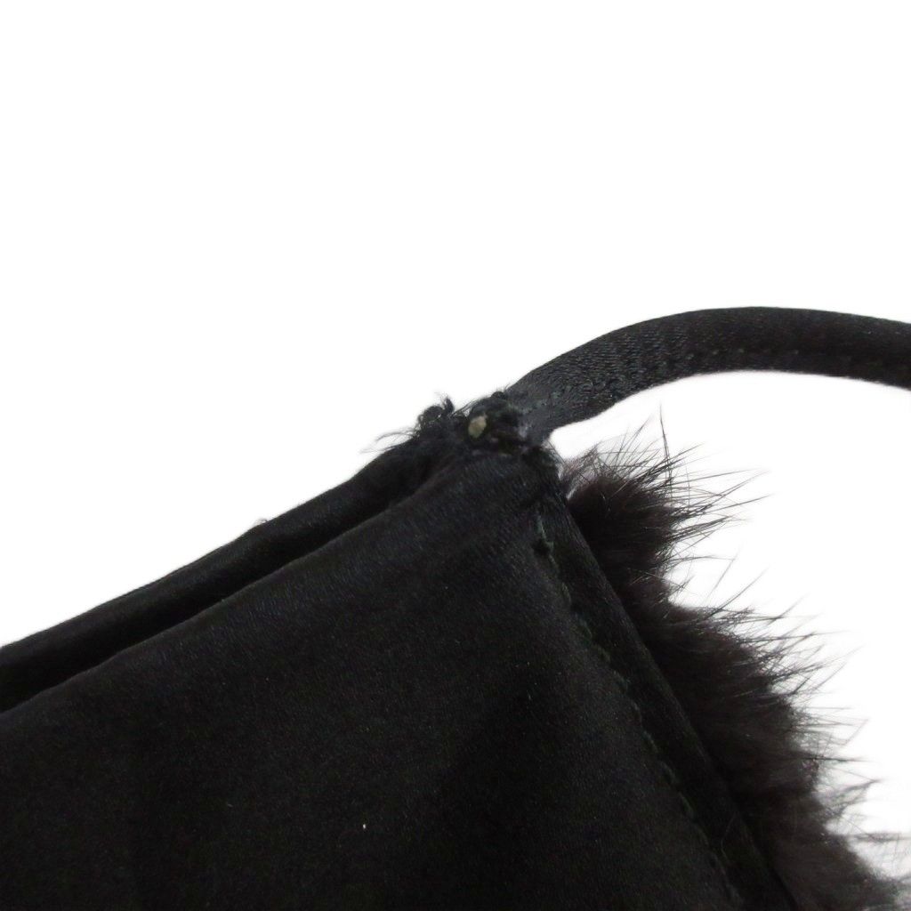 Prada Shoulder Bag Fur Crossbody Satin Black — view 7