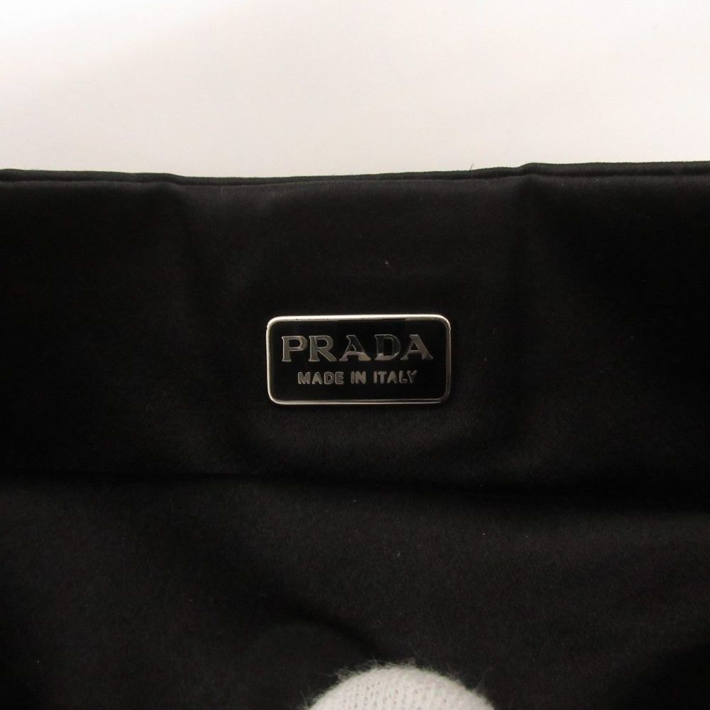 Prada Shoulder Bag Fur Crossbody Satin Black — view 6