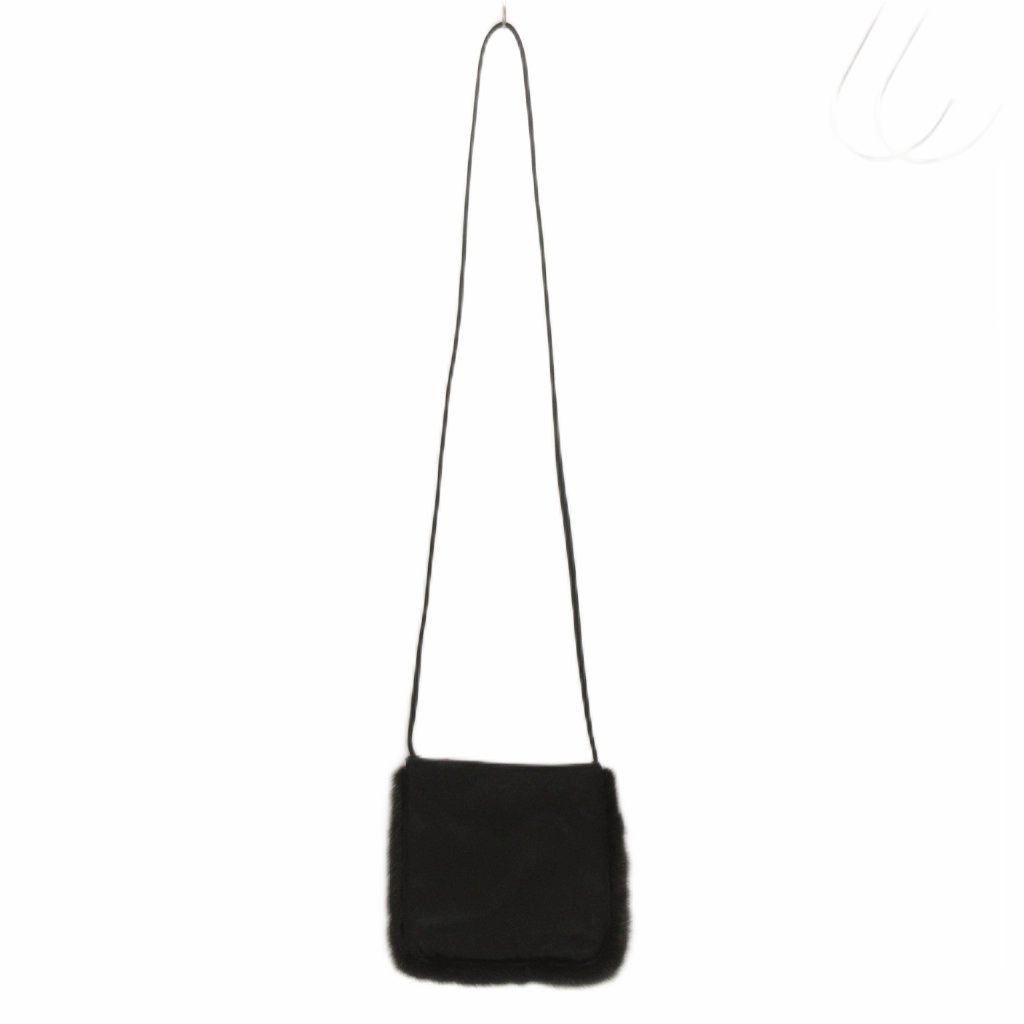 Prada Shoulder Bag Fur Crossbody Satin Black — view 2