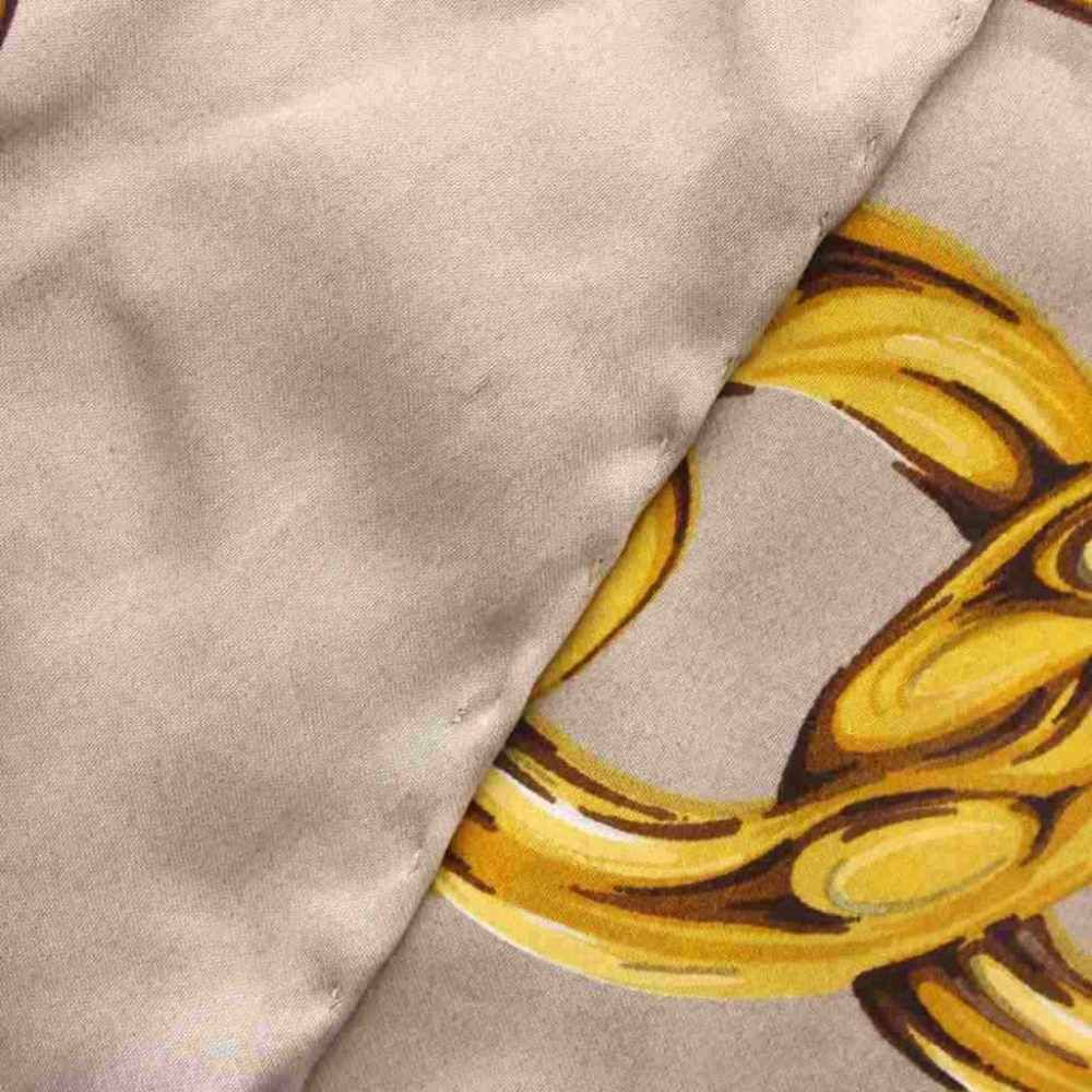 Chanel Large Scarf Shawl CC Logo Chain All Over Print Beige Yellow Black — view 5
