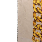 Chanel Large Scarf Shawl CC Logo Chain All Over Print Beige Yellow Black — view 8