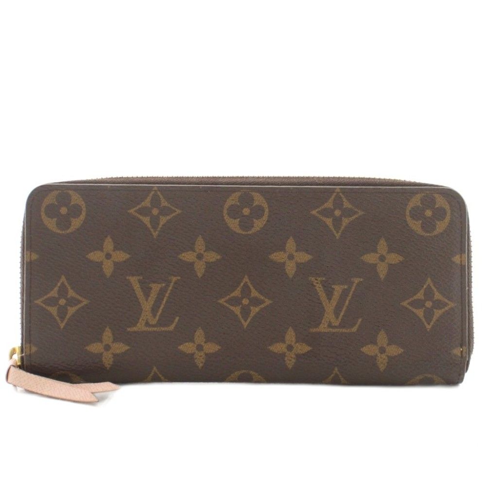 Louis Vuitton Portefeuille Clemence Wallet Monogram Coin Purse Zip Around Brown
