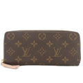 Louis Vuitton Portefeuille Clemence Wallet Monogram Coin Purse Zip Around Brown