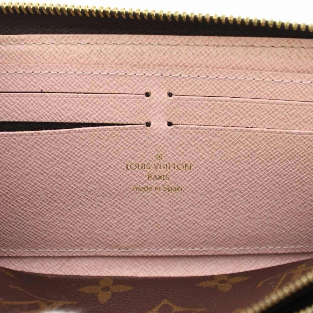 Louis Vuitton Portefeuille Clemence Wallet Monogram Coin Purse Zip Around Brown — view 8