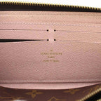 Louis Vuitton Portefeuille Clemence Wallet Monogram Coin Purse Zip Around Brown — view 8