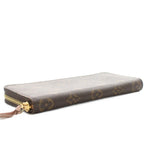 Louis Vuitton Portefeuille Clemence Wallet Monogram Coin Purse Zip Around Brown — view 4