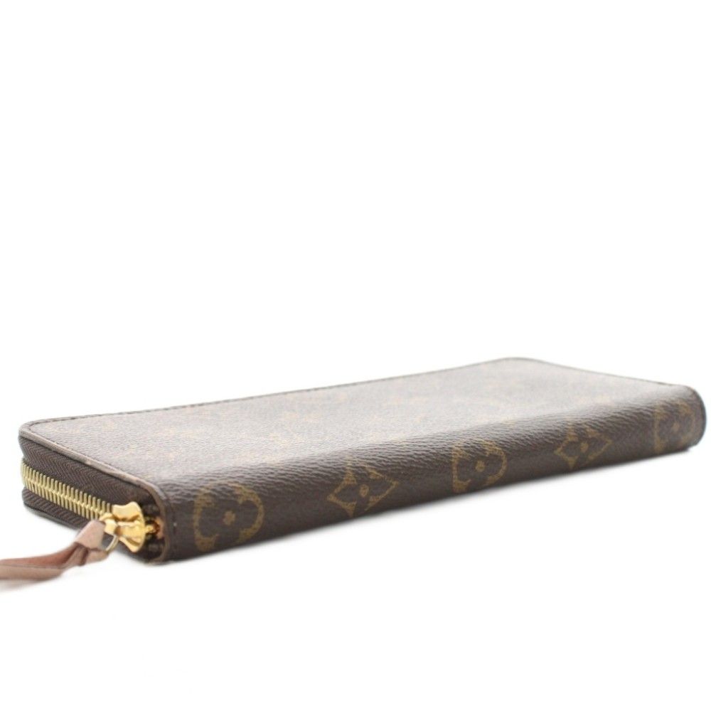 Louis Vuitton Portefeuille Clemence Wallet Monogram Coin Purse Zip Around Brown — view 4