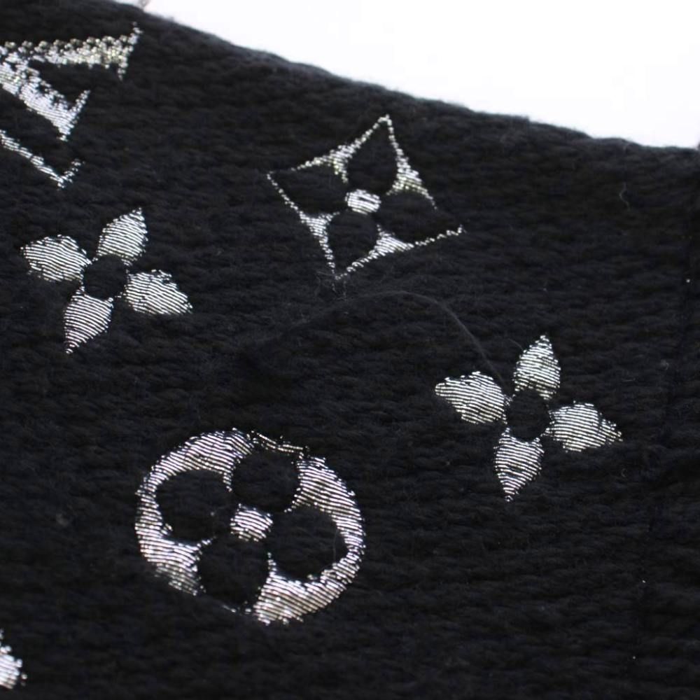 Louis Vuitton Logomania Scarf Shine Monogram Black Silver — view 3