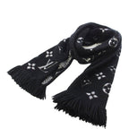 Louis Vuitton Logomania Scarf Shine Monogram Black Silver
