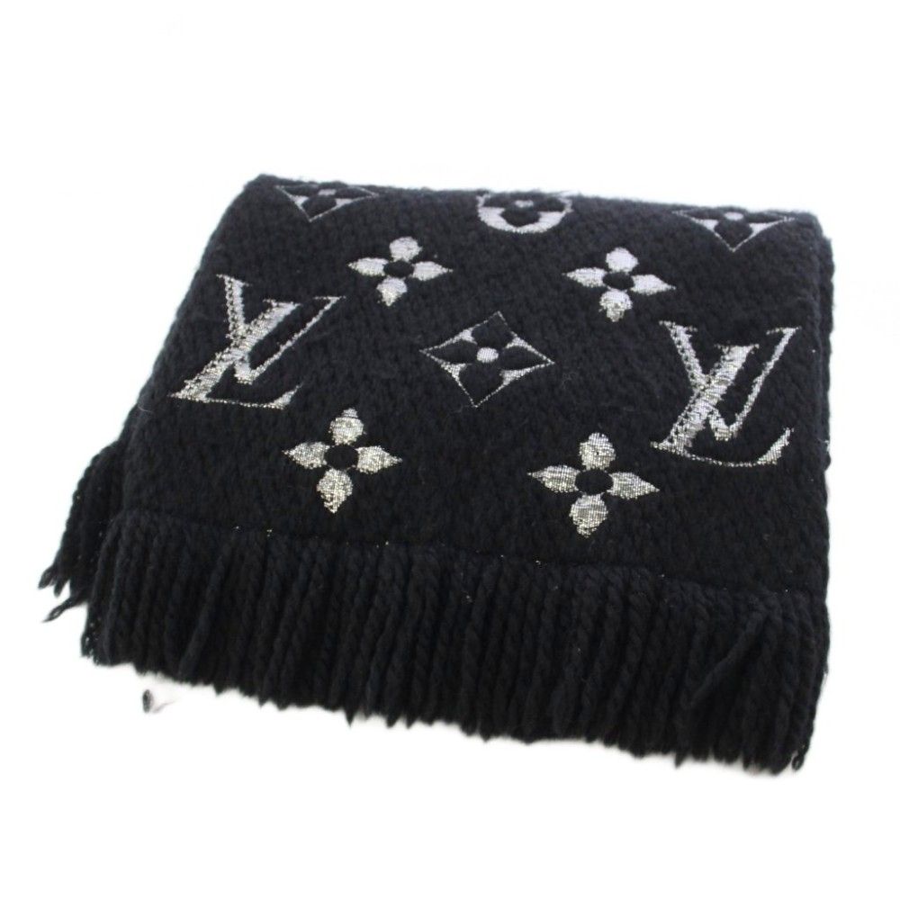 Louis Vuitton Logomania Scarf Shine Monogram Black Silver — view 2