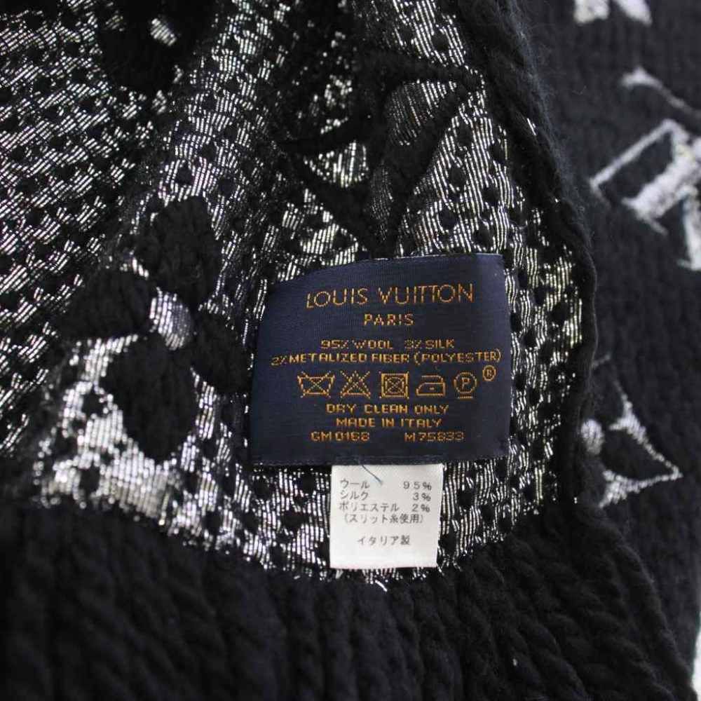 Louis Vuitton Logomania Scarf Shine Monogram Black Silver — view 6