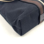 Hermes Troca Horizontal Leather Canvas Brown Black Beige Tote Bag Silver — view 6