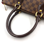Louis Vuitton Saleya PM Damier Ebene Leather Brown Tote Bag Gold — view 6