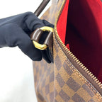 Louis Vuitton Saleya PM Damier Ebene Leather Brown Tote Bag Gold — view 7