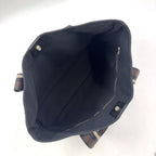 Hermes Troca Horizontal Leather Canvas Brown Black Beige Tote Bag Silver — view 3