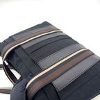 Hermes Troca Horizontal Leather Canvas Brown Black Beige Tote Bag Silver — view 8