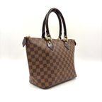 Louis Vuitton Saleya PM Damier Ebene Leather Brown Tote Bag Gold — view 2