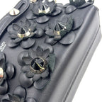 Fendi by the Way Flowerland 2-Way Calfskin Black Handbag Silver — view 8