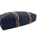 Hermes Troca Horizontal Leather Canvas Brown Black Beige Tote Bag Silver — view 5