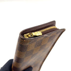 Louis Vuitton Porto Monnaie Zip Damier Ebene Brown Round Zippy Wallet Gold — view 6