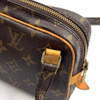 Louis Vuitton Marly Bandouliere Monogram Leather Brown Light Shoulder Bag Gold — view 8