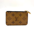 Louis Vuitton Card Case Romy Coin Purse Leather Brown Black Gold