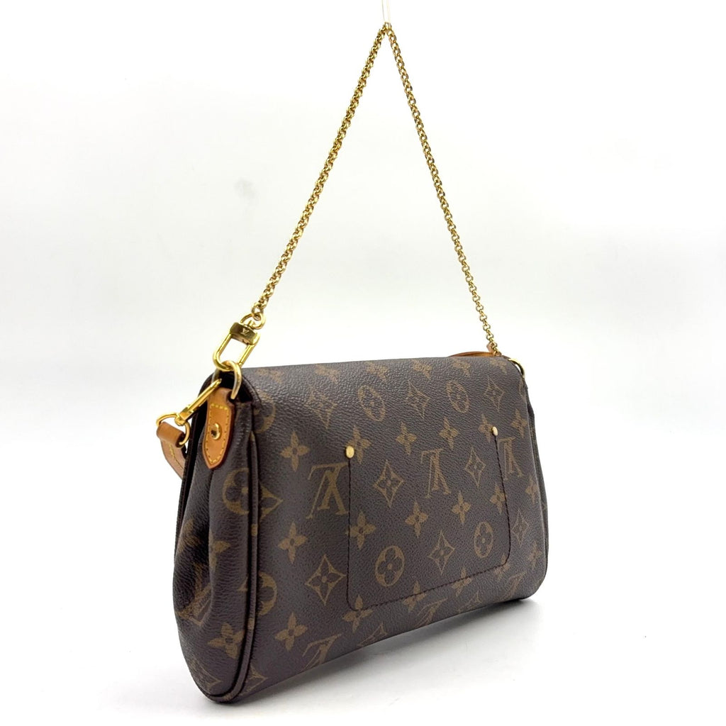 Louis Vuitton Favorite MM Monogram Leather Brown Light Handbag Gold — view 2