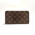 Louis Vuitton Porto Monnaie Zip Monogram Leather Brown Round Zippy Wallet Gold