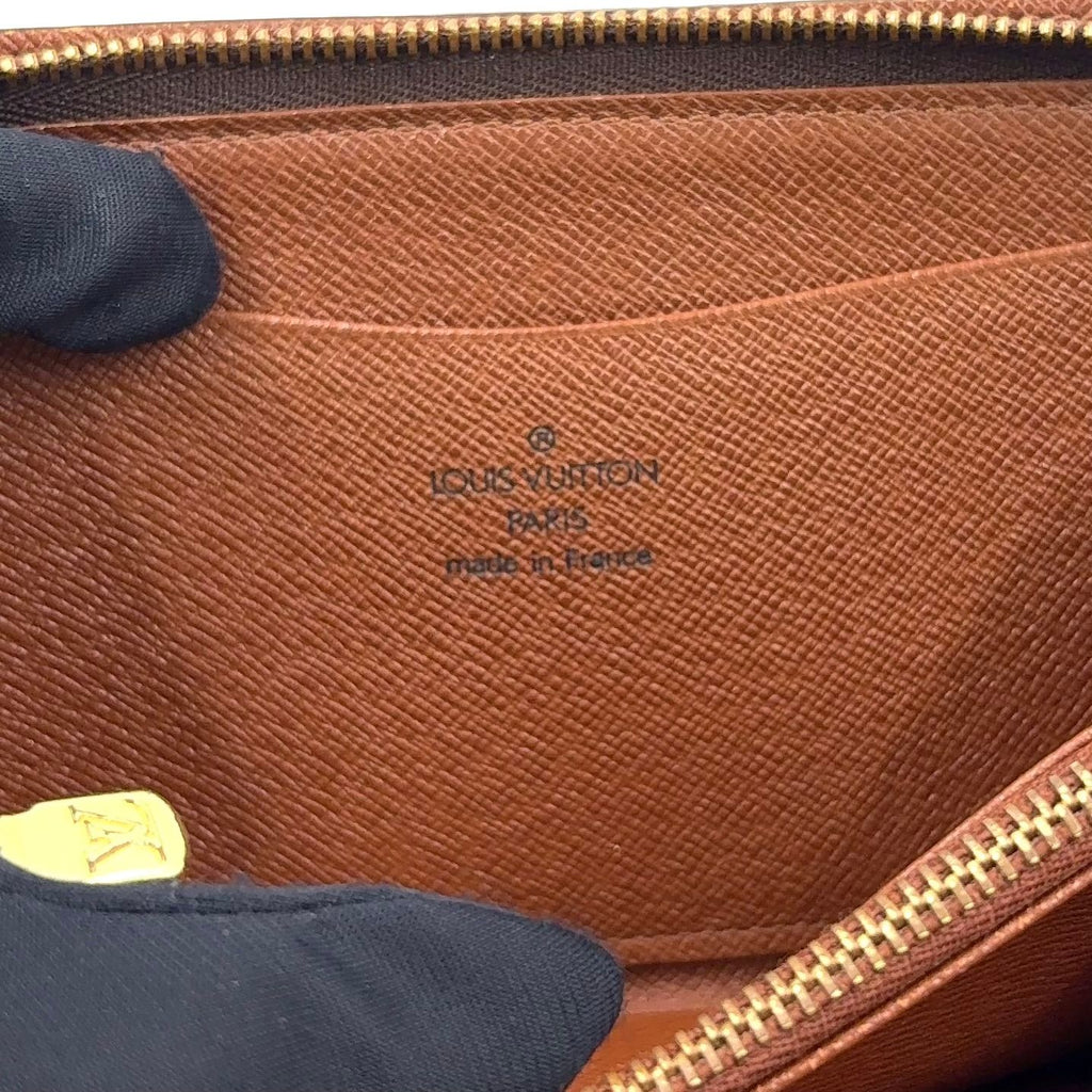 Louis Vuitton Porto Monnaie Zip Monogram Leather Brown Round Zippy Wallet Gold — view 4
