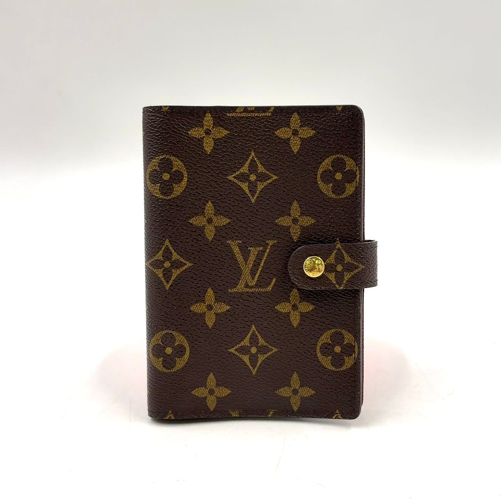 Louis Vuitton Agenda PM Leather Brown Notebook Cover Gold