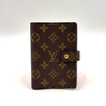 Louis Vuitton Agenda PM Leather Brown Notebook Cover Gold