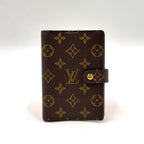 Louis Vuitton Agenda PM Leather Brown Notebook Cover Gold