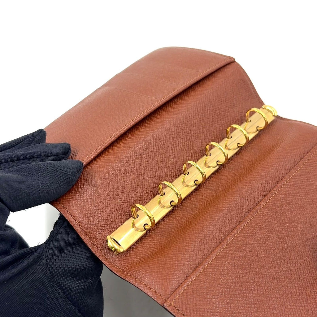 Louis Vuitton Agenda PM Leather Brown Notebook Cover Gold — view 5