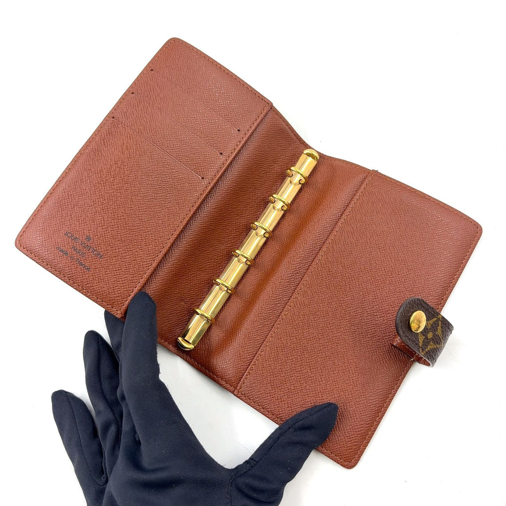 Louis Vuitton Agenda PM Leather Brown Notebook Cover Gold — view 3
