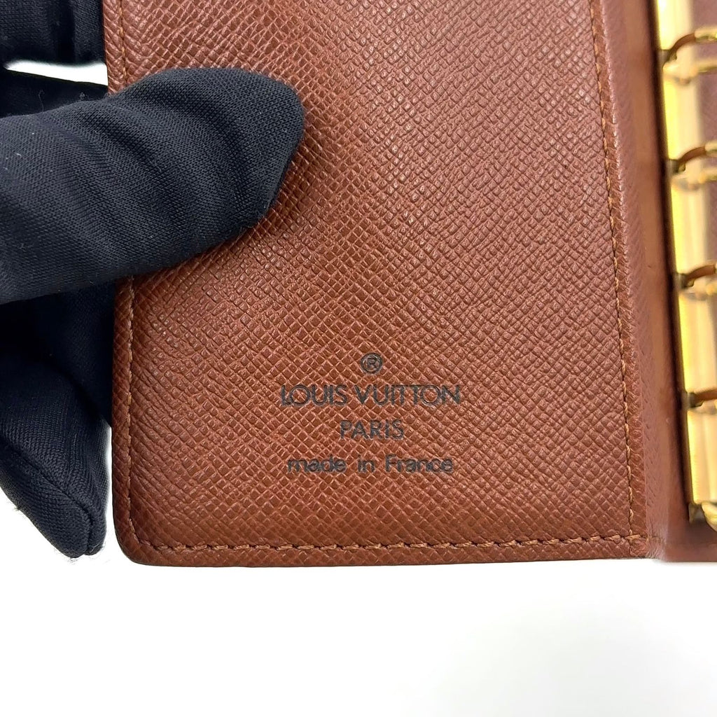 Louis Vuitton Agenda PM Leather Brown Notebook Cover Gold — view 4