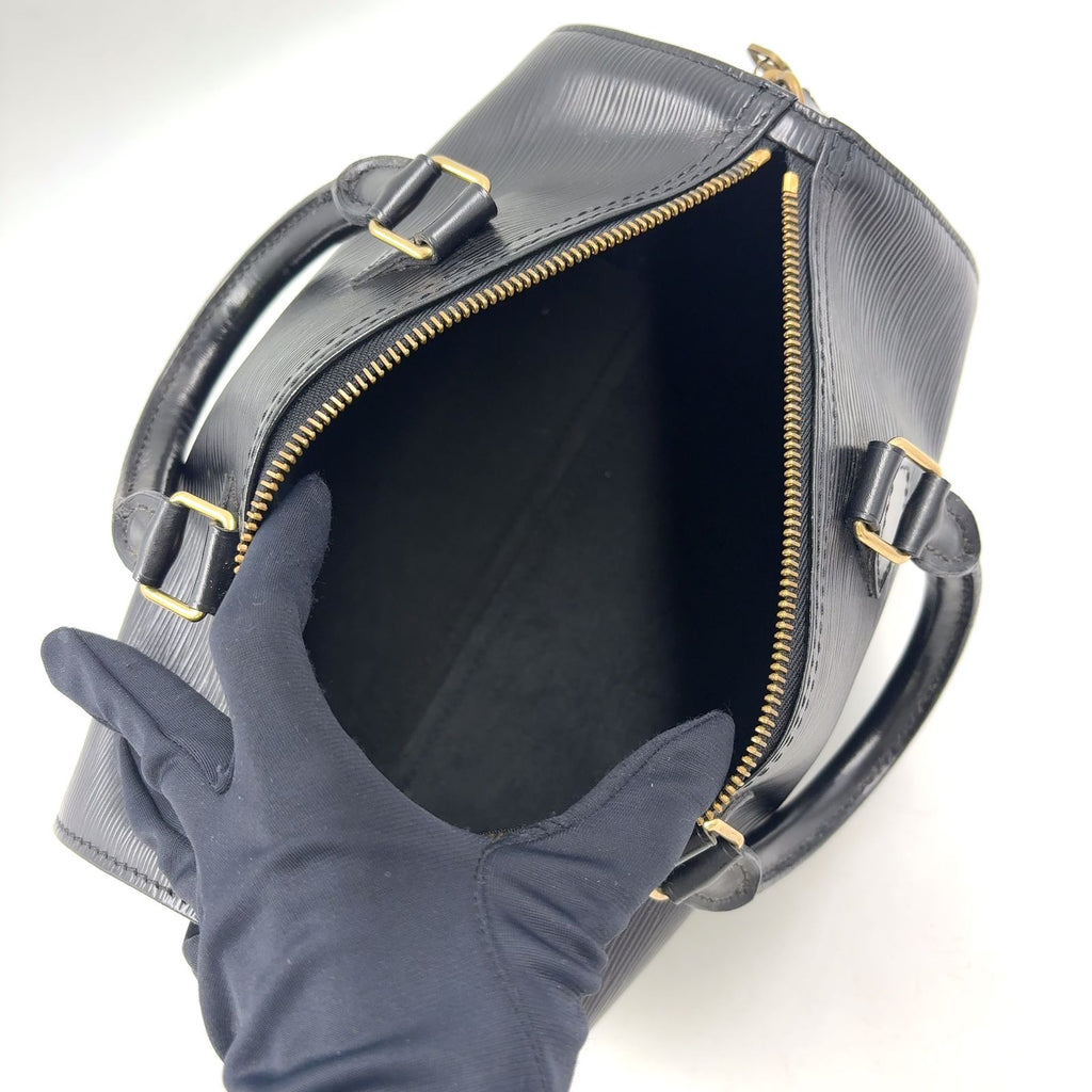 Louis Vuitton Speedy 25 Epi Noir Leather Black Handbag Gold — view 3