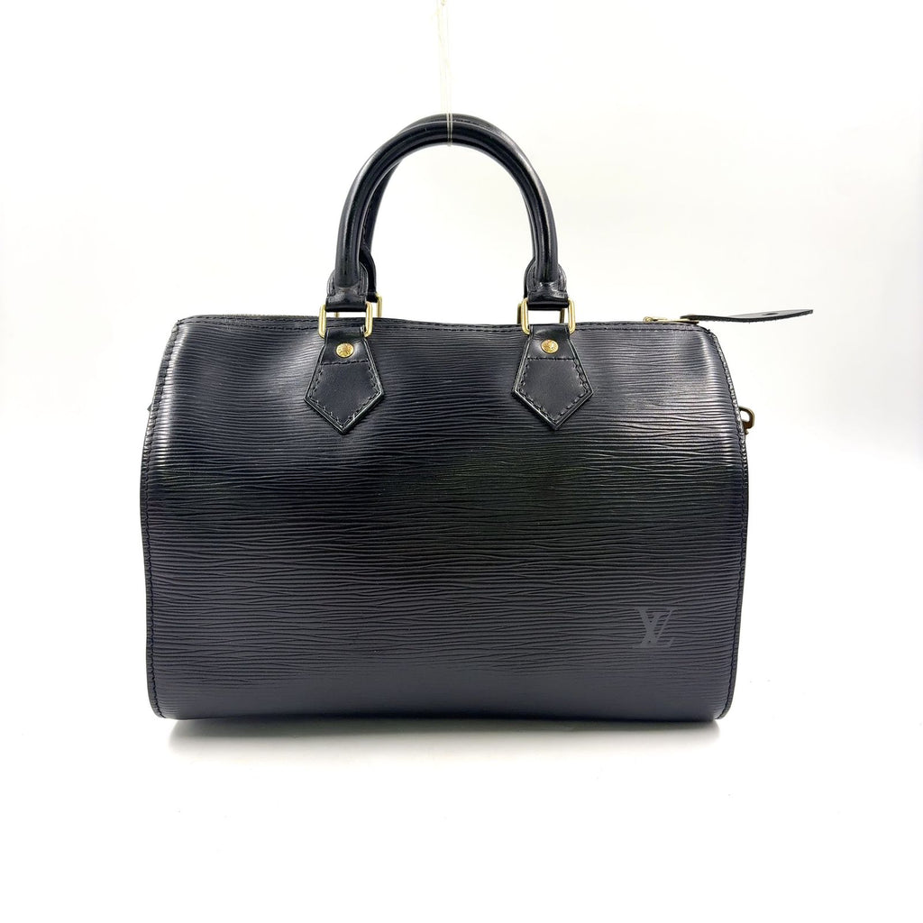 Louis Vuitton Speedy 25 Epi Noir Leather Black Handbag Gold