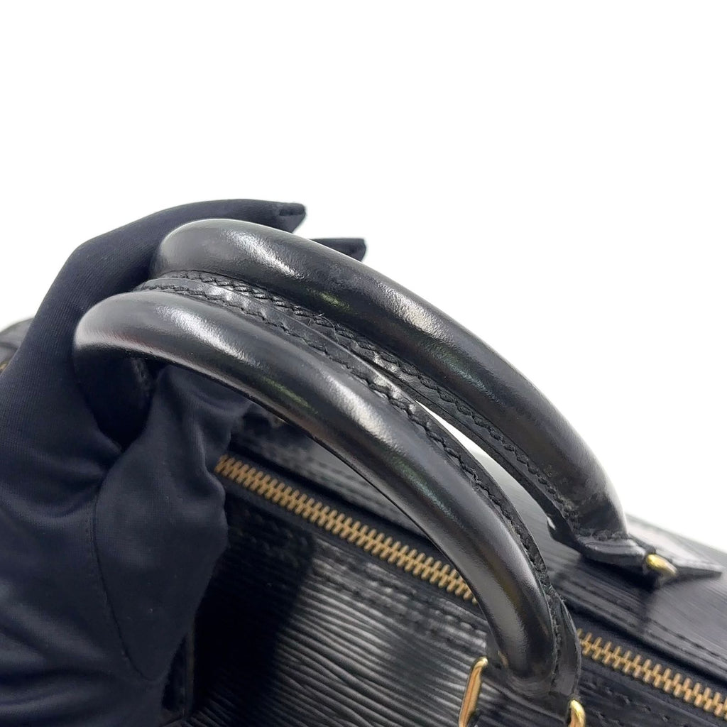 Louis Vuitton Speedy 25 Epi Noir Leather Black Handbag Gold — view 6