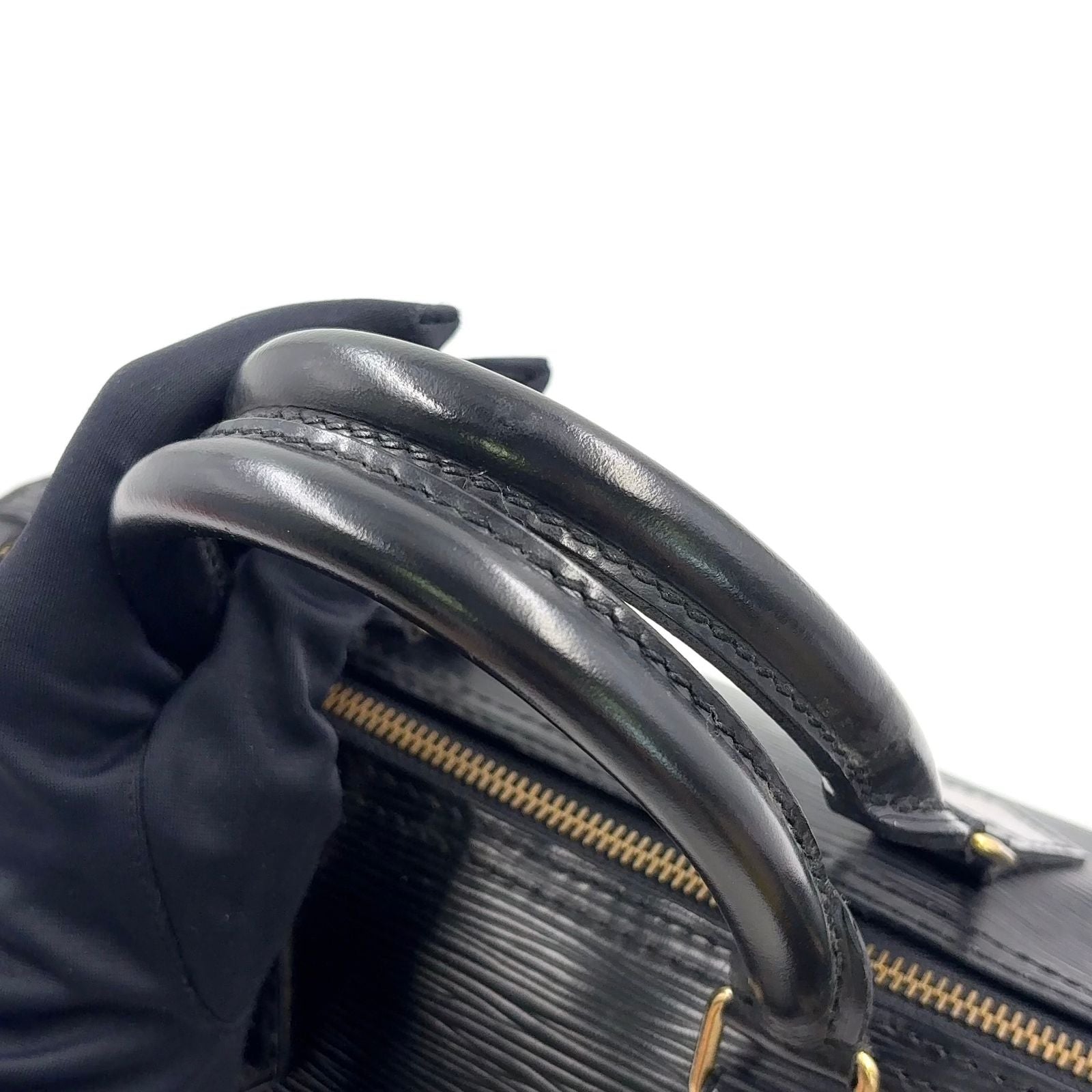 Louis Vuitton Speedy 25 Epi Noir Leather Black Handbag Gold — view 6