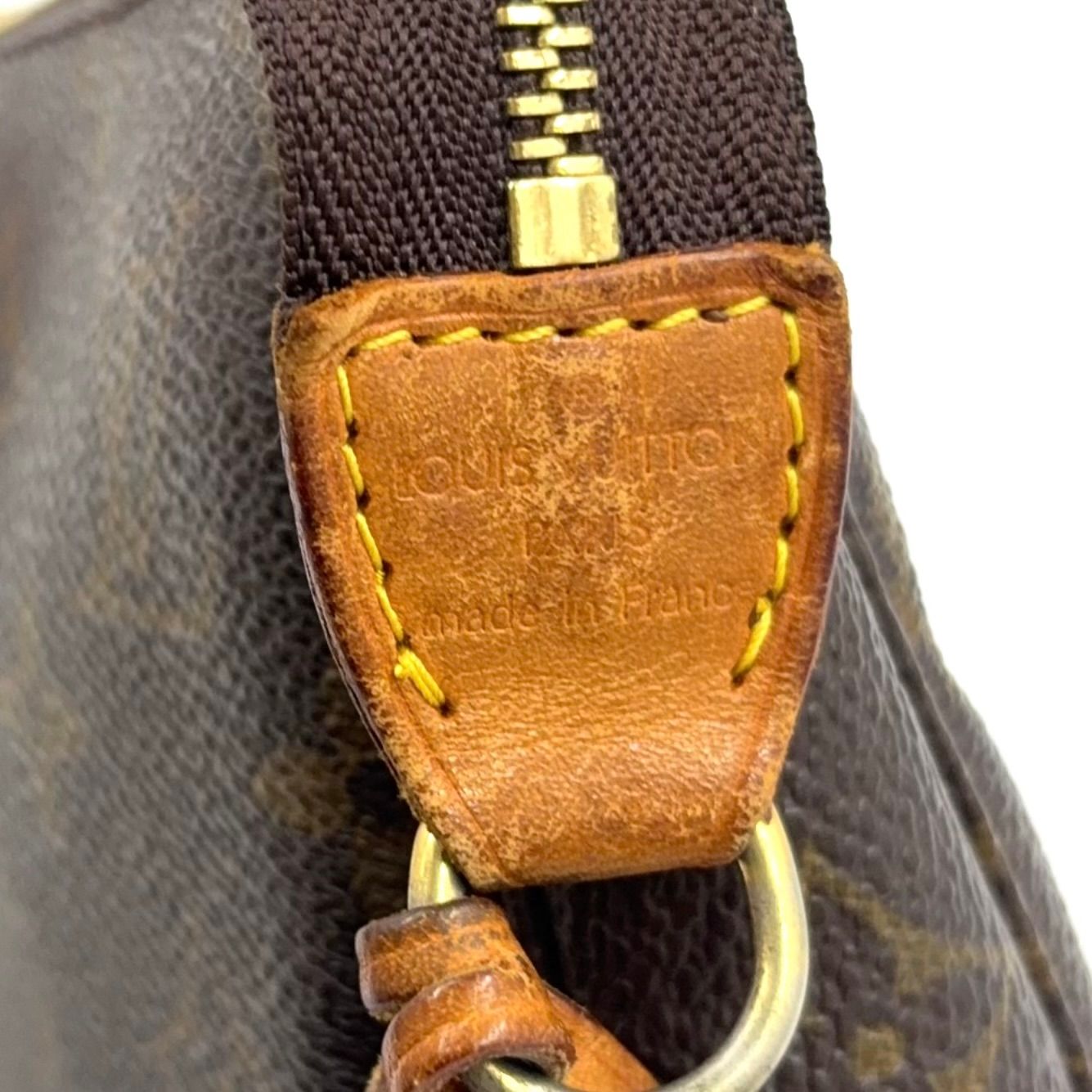 Louis Vuitton Pochette Accessoires Monogram Leather Brown Light Handbag Gold — view 4