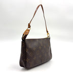 Louis Vuitton Pochette Accessoires Monogram Leather Brown Light Handbag Gold — view 2