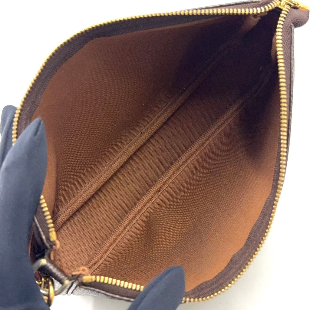 Louis Vuitton Pochette Accessoires Monogram Leather Brown Light Handbag Gold — view 3